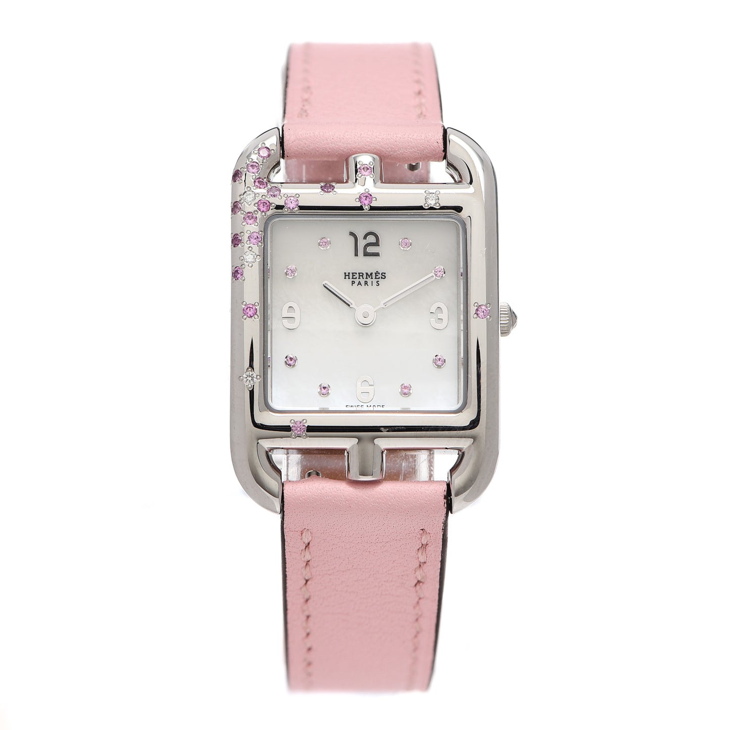 Stainless Steel Swift Diamond Pink Sapphire Mother of Pearl 23mm Cape Cod Quartz Watch Rose Sakura