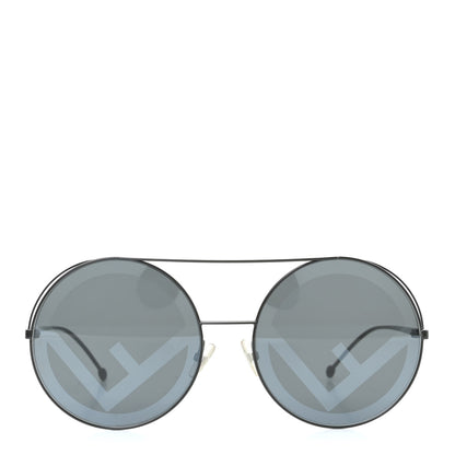 Fendi Metal F is Fendi Printed Run Away Round Frame Sunglasses FF 0285/S Black 2 of 6