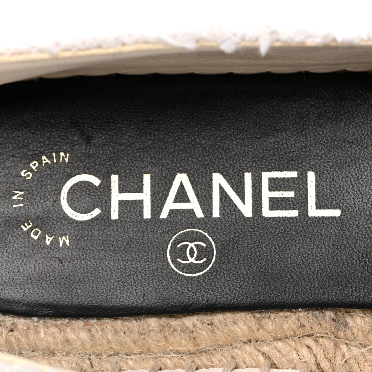 Chanel Tweed Grosgrain CC Espadrilles 38 White Black 7 of 10