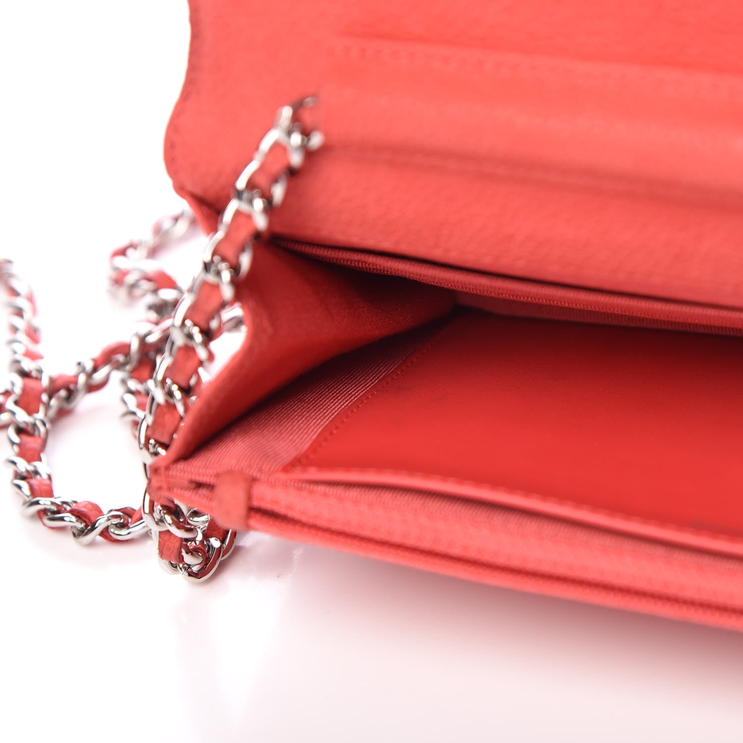 Chanel Iridescent Caviar Quilted Wallet on Chain WOC Pink 10 of 17