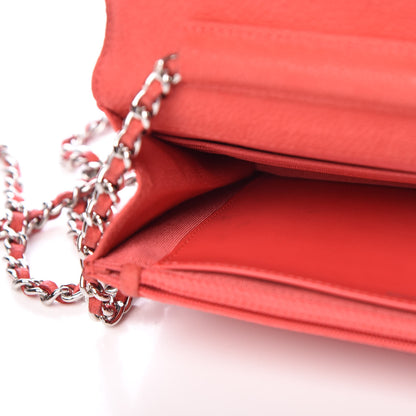 Chanel Iridescent Caviar Quilted Wallet on Chain WOC Pink 10 of 17