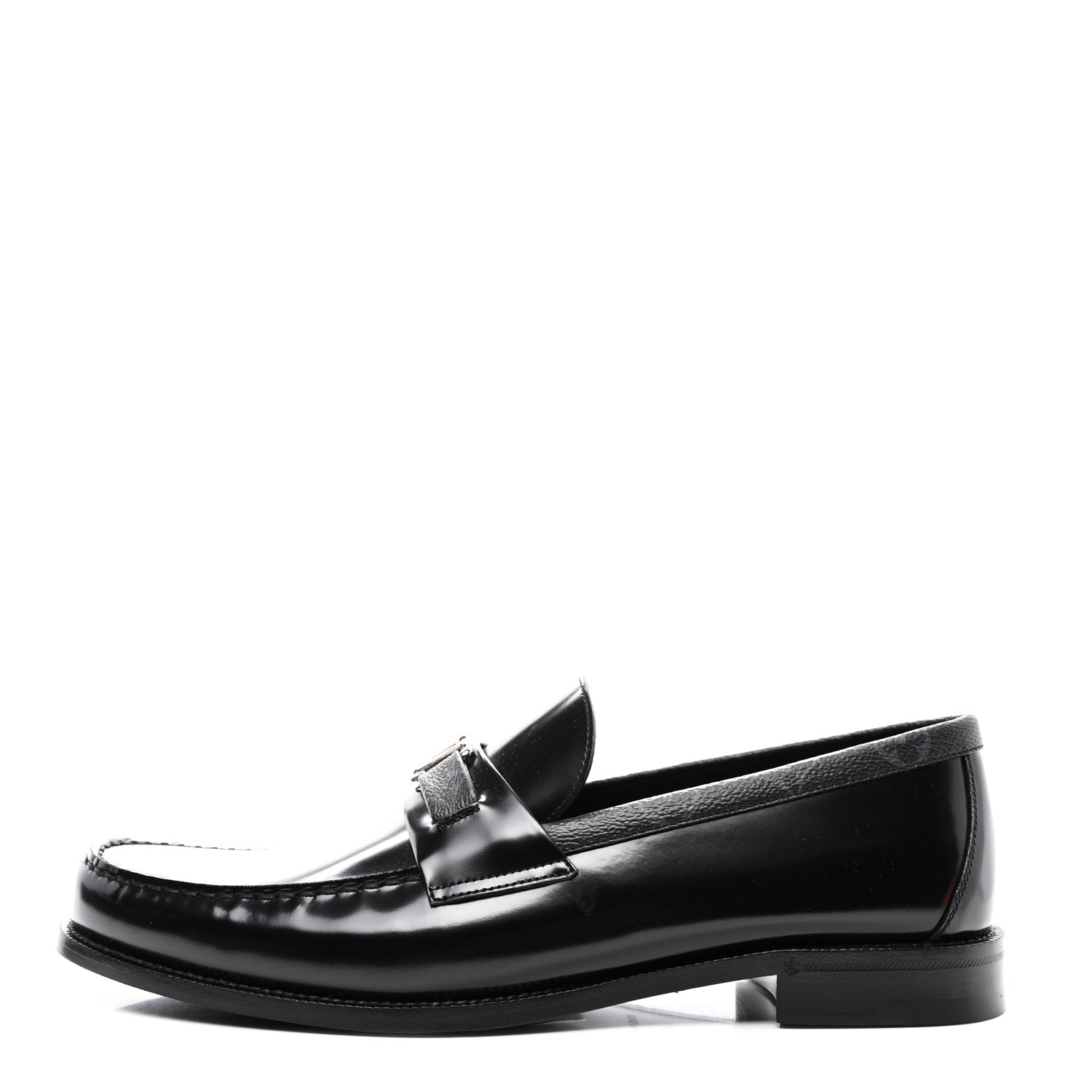 Louis Vuitton Calfskin Monogram Eclipse Mens Major Loafers 12 Black 1 of 9