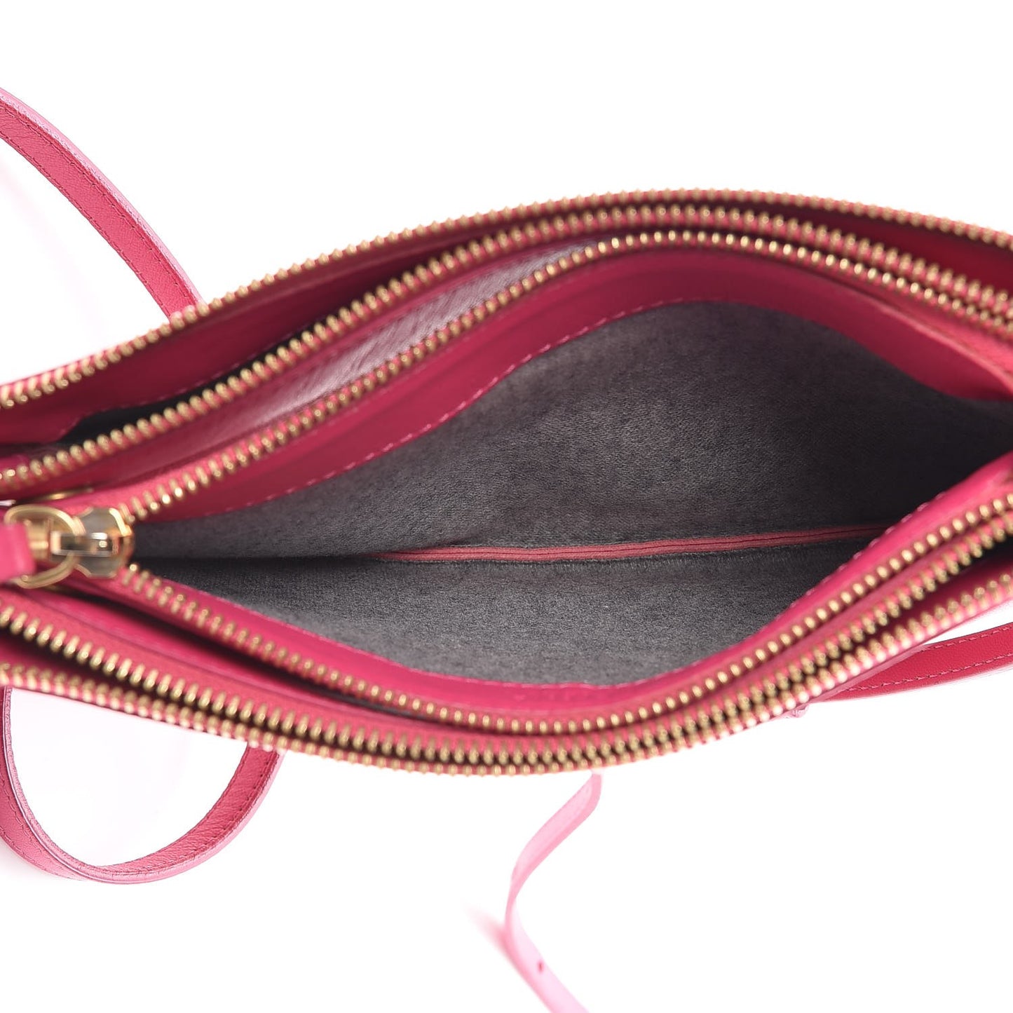 Lambskin Small Trio Crossbody Bag Fluo Fuchsia
