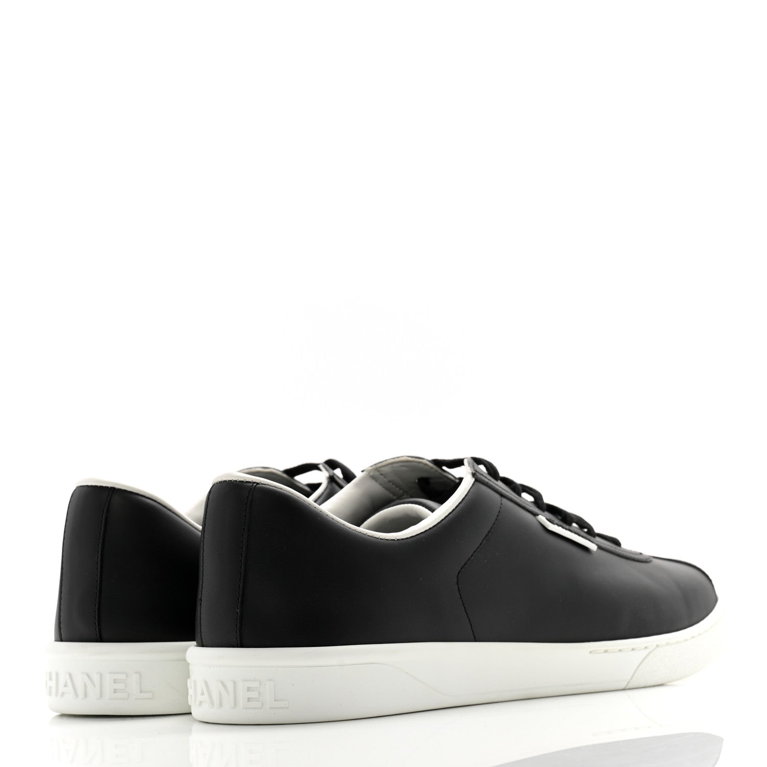 Chanel Calfskin CC Mens Sneakers 44 Black 4 of 10