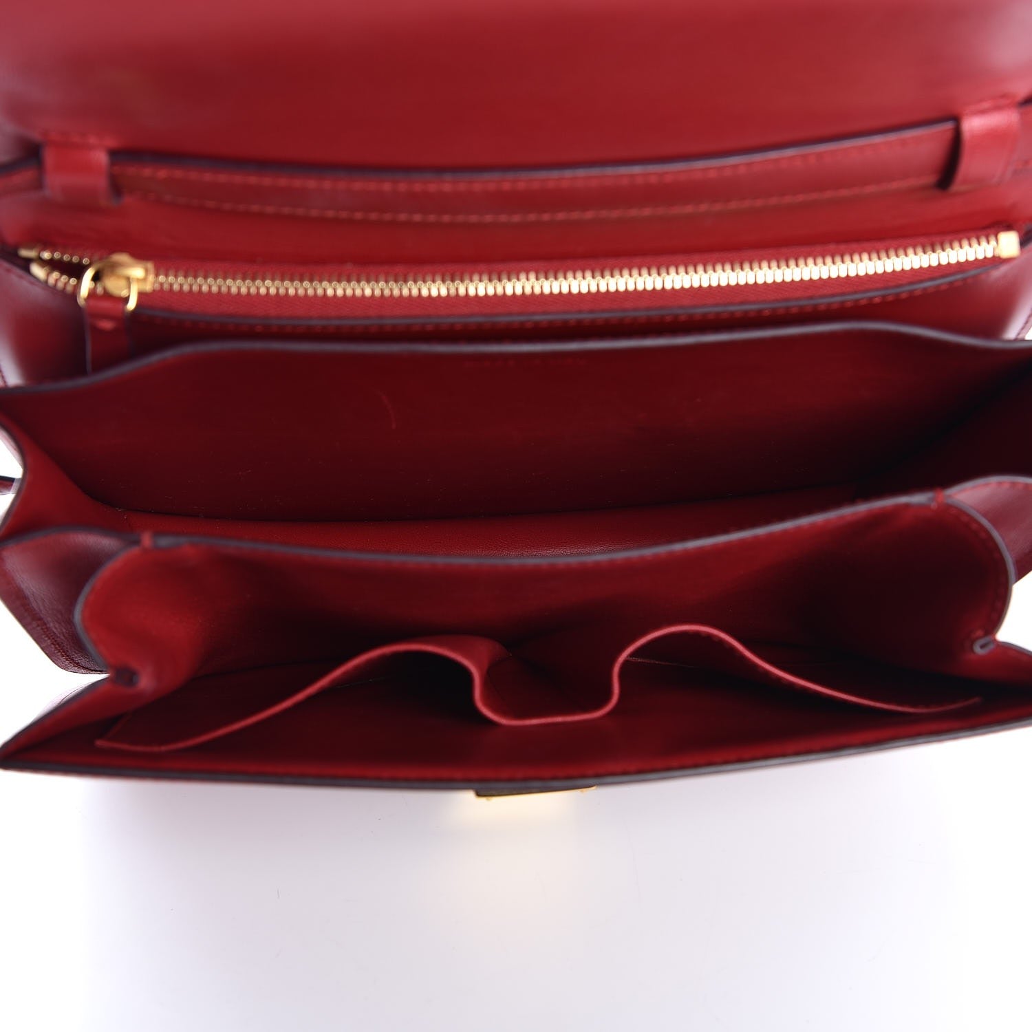 Celine Box Calfskin Medium Classic Box Flap Bag Red 5 of 8