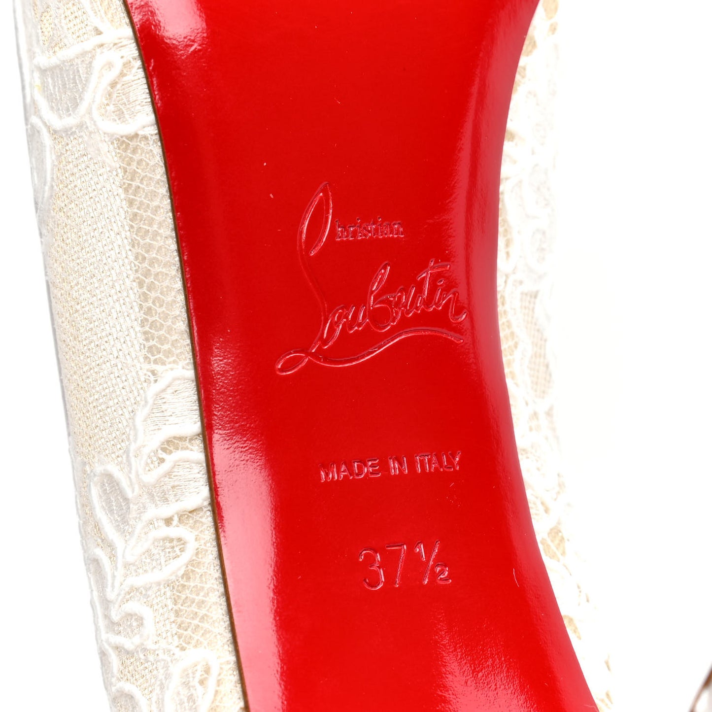 Rete Dentelle Crepe Satin 554 85 Pumps 37.5 Off White
