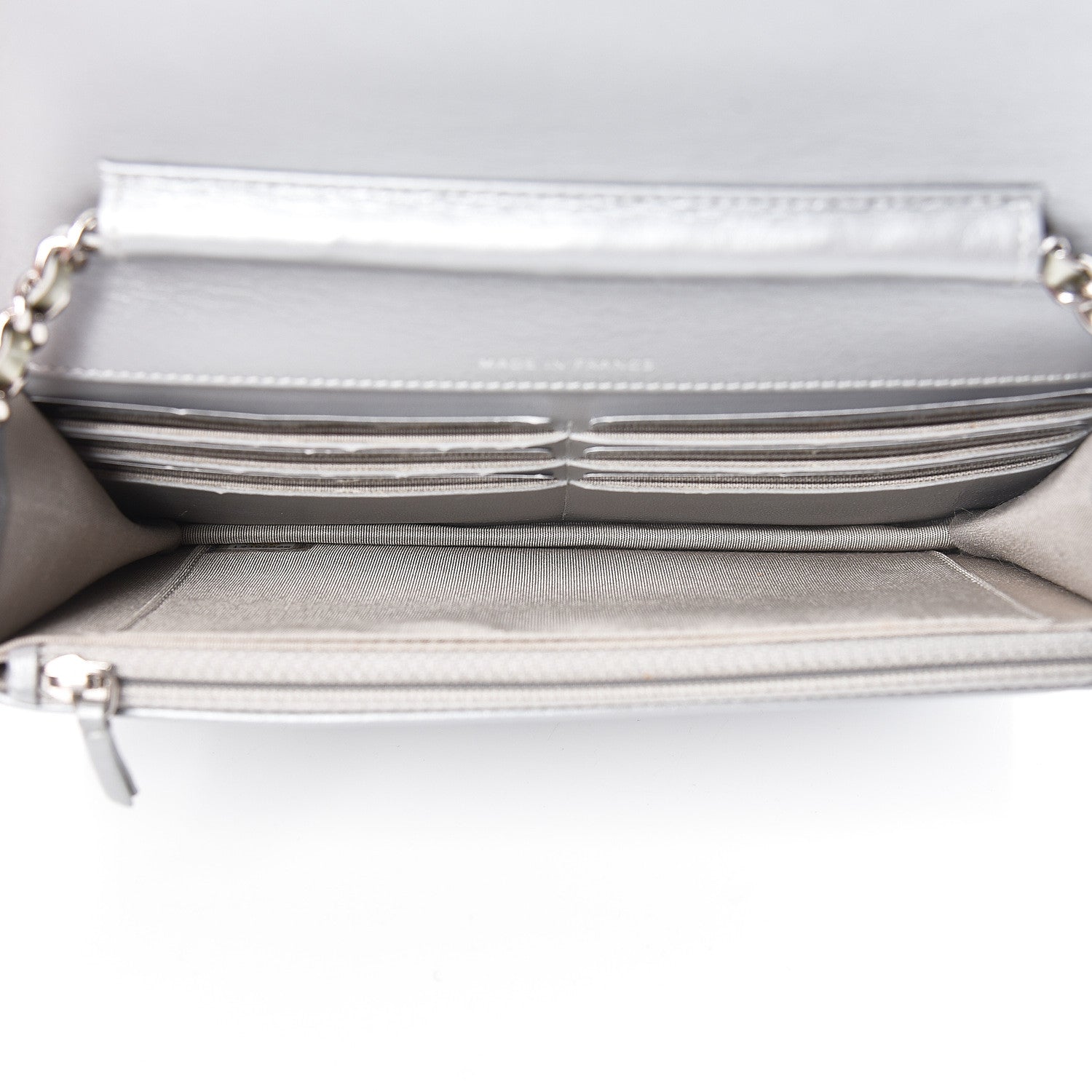 Chanel Patent Strass Wallet On Chain WOC Silver 5 of 12