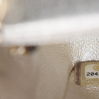 Chanel Metallic Lambskin Perforated Mini Rectangular Flap Light Gold 7 of 10