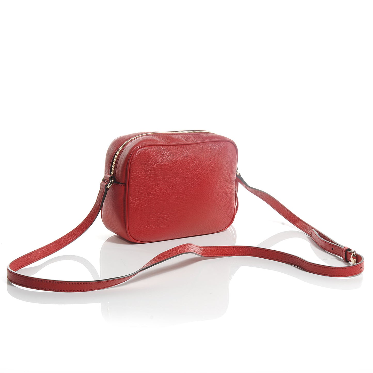 Pebbled Calfskin Small Soho Disco Bag Vibrant Red