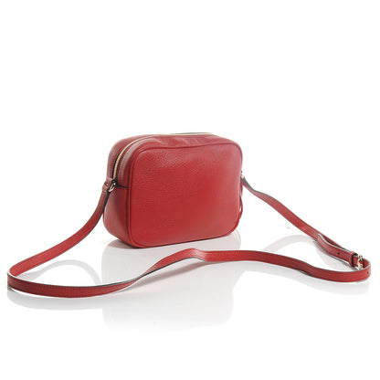 Gucci Pebbled Calfskin Small Soho Disco Bag Vibrant Red 3 of 9