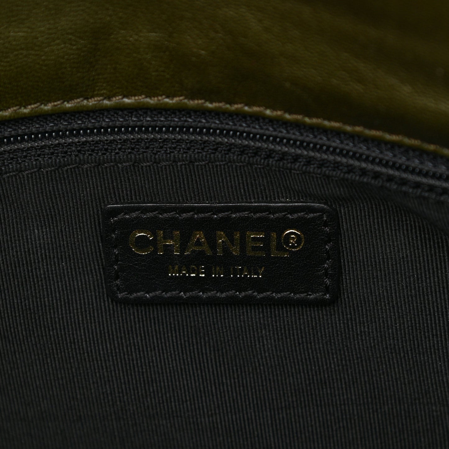Lambskin Quilted CC Chocolate Bar Flap Green