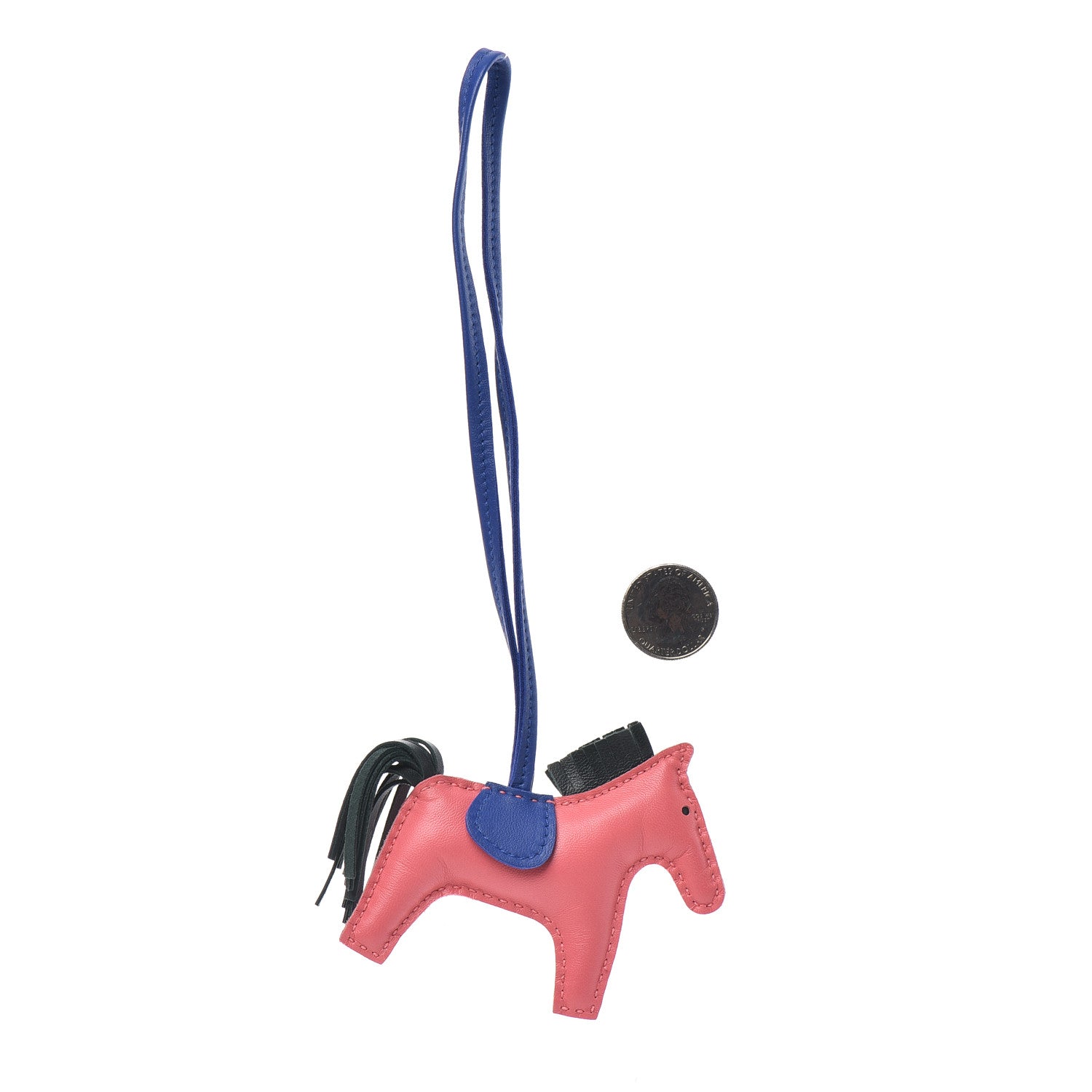 Hermes Milo Lambskin Grigri Rodeo Horse Bag Charm PM Rose Azalee Vert Cypress Bleu Electrique 2 of 3