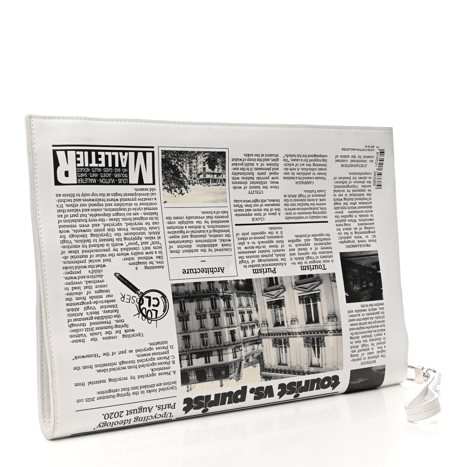 Louis Vuitton Calfskin Newspaper Print Pouch 3 of 13