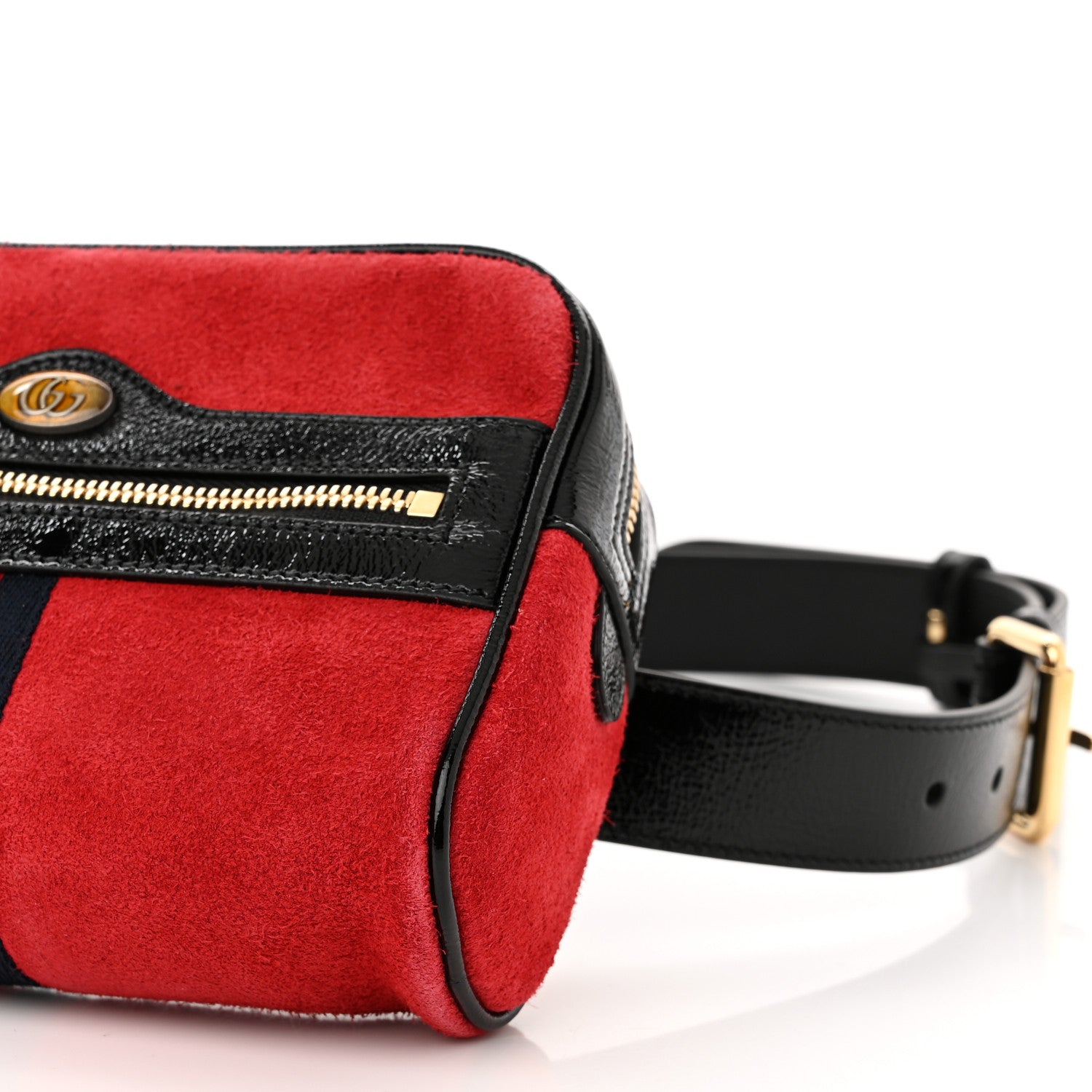 Gucci Suede Small Ophidia Belt Bag 85 34 Hibiscus Red 11 of 11