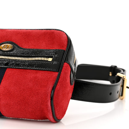 Gucci Suede Small Ophidia Belt Bag 85 34 Hibiscus Red 11 of 11