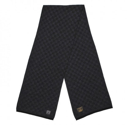 Louis Vuitton Wool Petit Damier Graphite Scarf Black 1 of 4