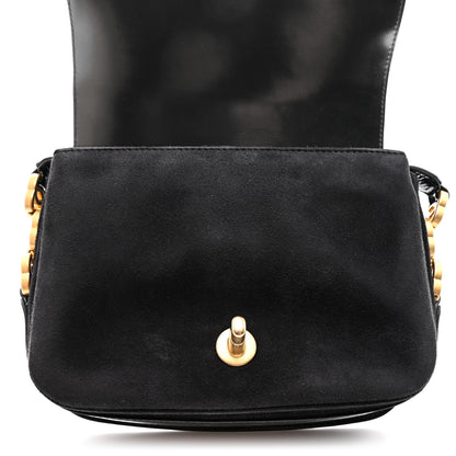Chanel Shiny Calfskin Quilted Suede Goatskin Messenger Black 11 of 11