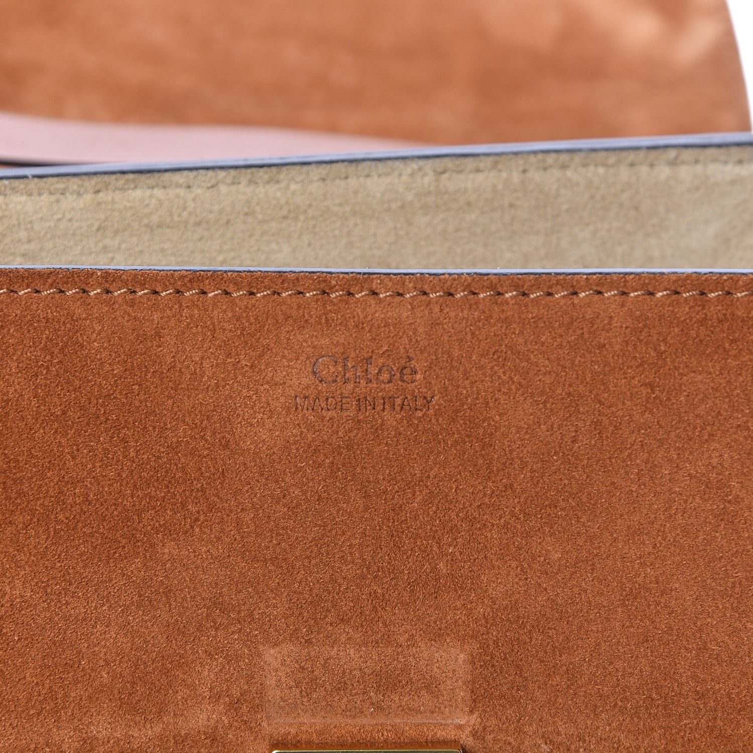 Chloe Suede Smooth Calfskin Studded Drew Shoulder Bag Caramel 6 of 14
