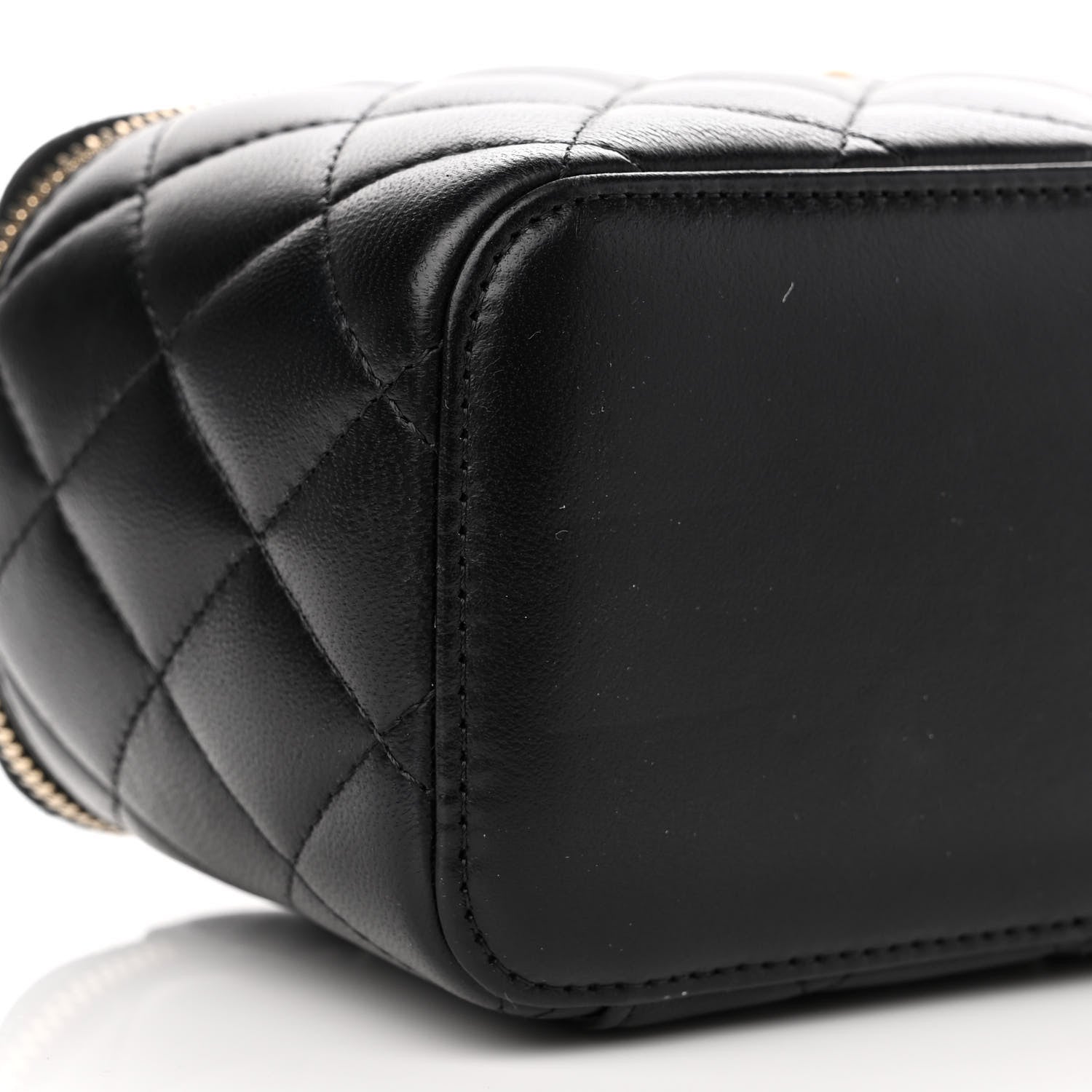 Chanel Lambskin Quilted Small Pearl Crush Vanity Case With Chain Black 9 of 11