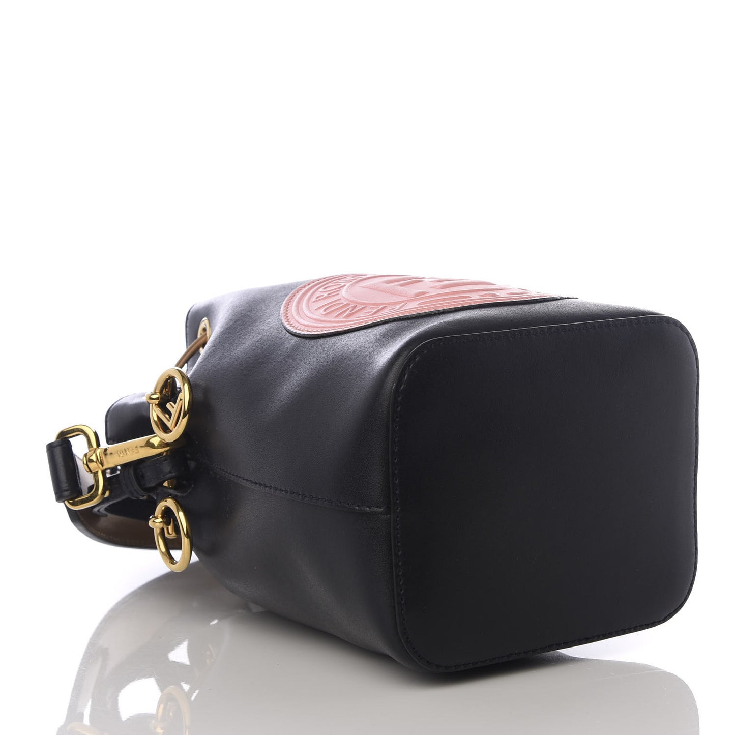 Vitello Liberty F is Fendi Stamp Patch Mini Mon Tresor Bucket Bag Blue Notte Cuoio Flamingo