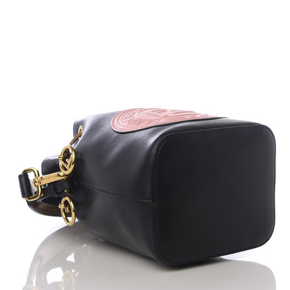 Fendi Vitello Liberty F is Fendi Stamp Patch Mini Mon Tresor Bucket Bag Blue Notte Cuoio Flamingo 3 of 8