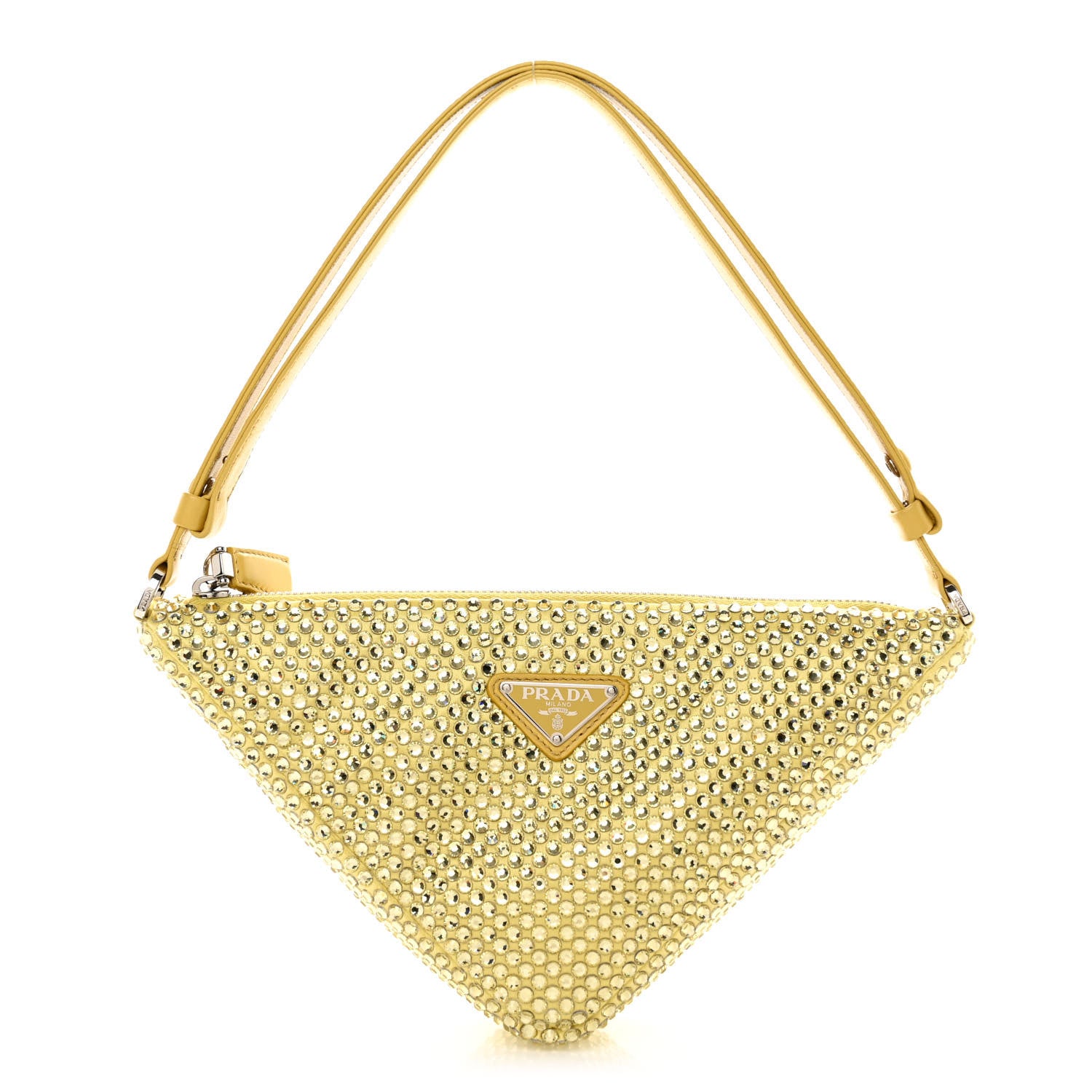 Prada Satin Crystal Triangle Pouch Ananas 1 of 12