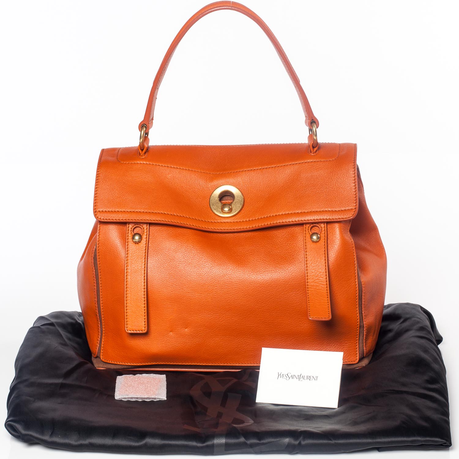 Saint Laurent Leather Muse Two Orange 9 of 9