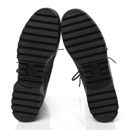 Louis Vuitton Suede Calfskin Monogram Laureate Platform Desert Boots 39 Black 5 of 6