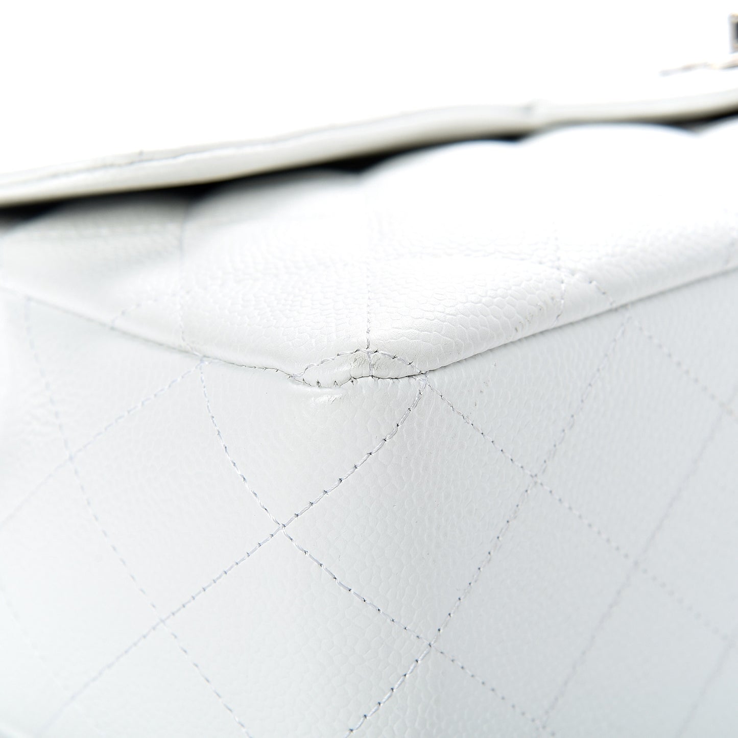 Caviar Quilted Jumbo Single Flap White