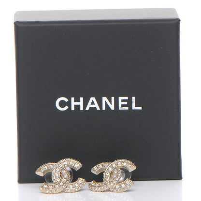 Chanel Crystal CC Earrings Gold 6 of 6