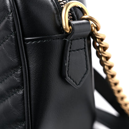 Gucci Calfskin Matelasse Small GG Marmont Chain Shoulder Bag Black 13 of 13
