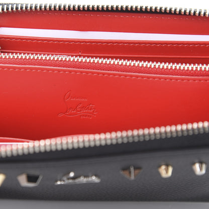 Christian Louboutin Grained Calfskin Star Studded Zip Around Wallet Black 6 of 8