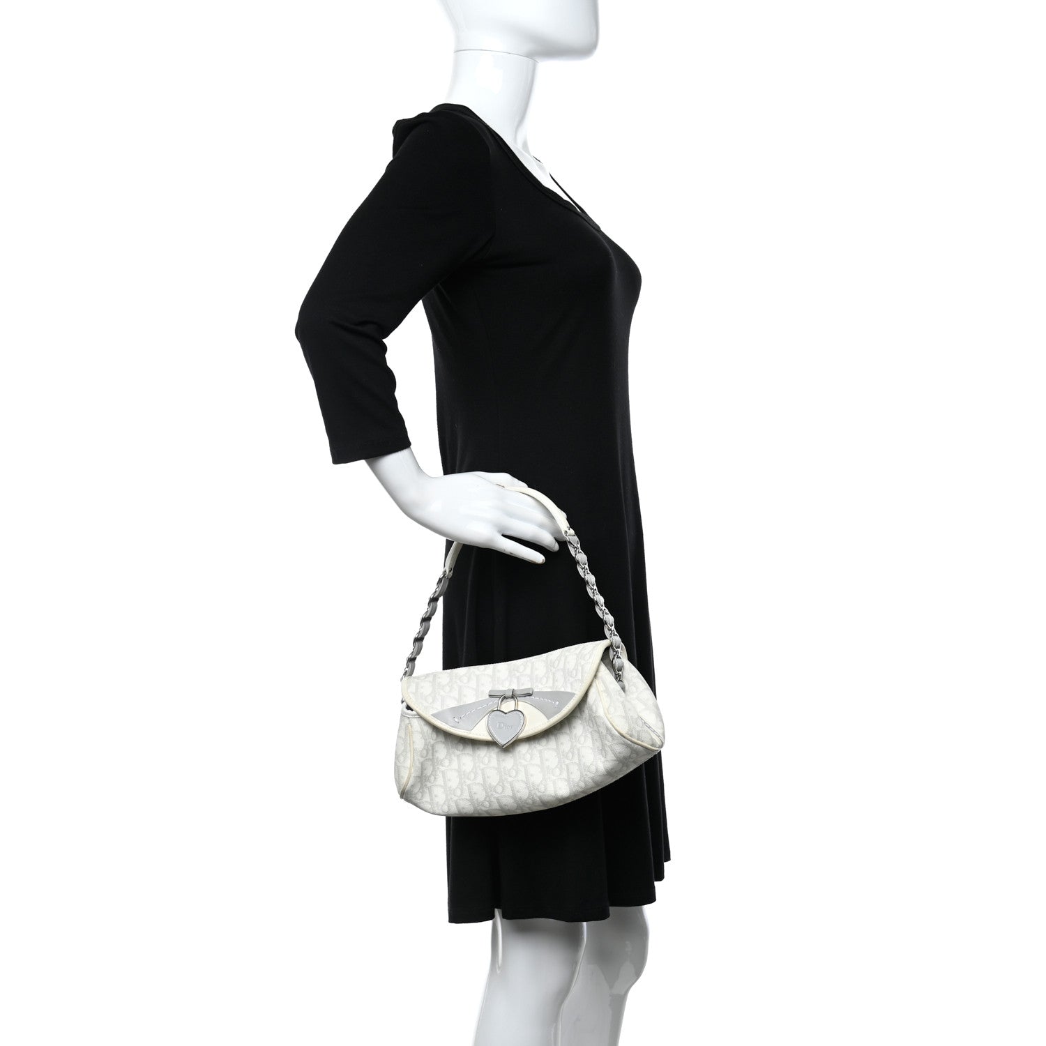 Christian Dior Monogram Romantique Trotter Flap Bag Grey 2 of 12