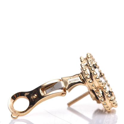 Van Cleef & Arpels 18K Yellow Gold Black Onyx Vintage Alhambra Earrings 3 of 4