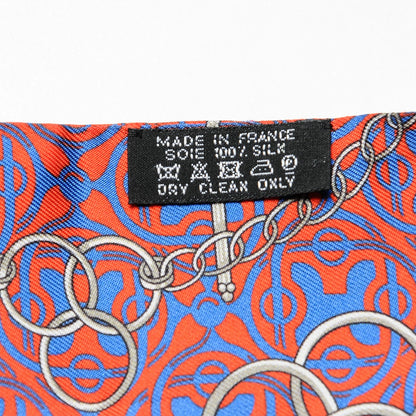 Hermes Silk Mors Et Gourmettes Remix Twilly Fuchsia Bleu Corail 3 of 4