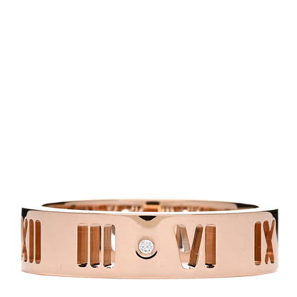 Tiffany 18K Rose Gold Diamond Wide Atlas Pierced Ring 51 5.75 1 of 4