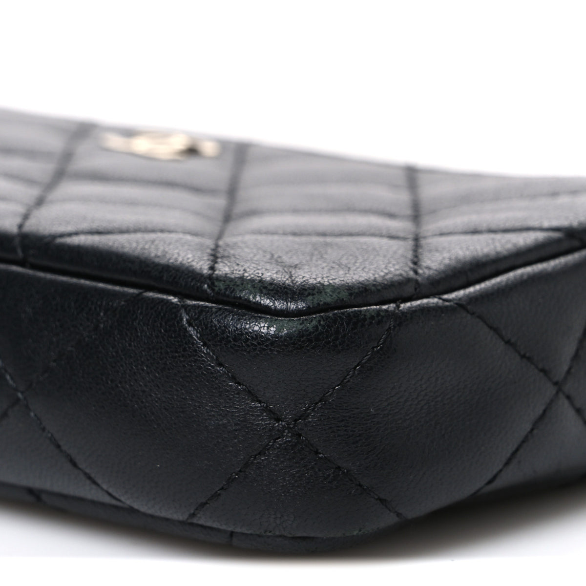 Lambskin Quilted Small Clutch With Chain Black