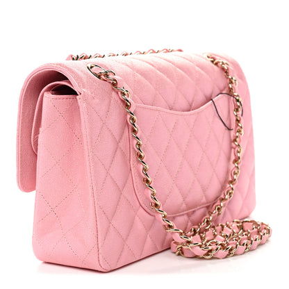 Chanel Iridescent Caviar Quilted Medium Double Flap Rose Pink 3 of 11
