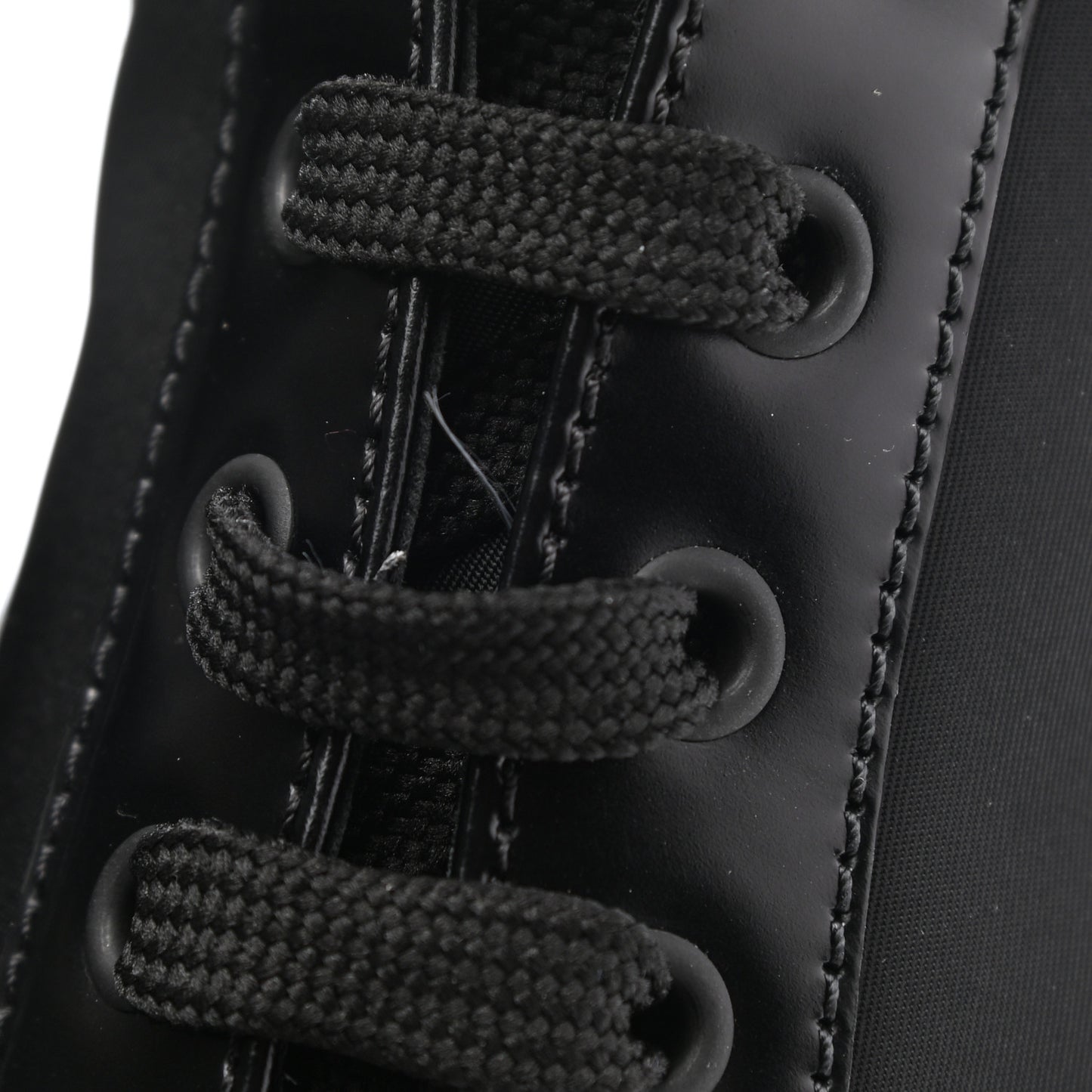 Spazzolato Re-Nylon Metal Triangle Logo 110mm Ankle Boots 37.5 Black