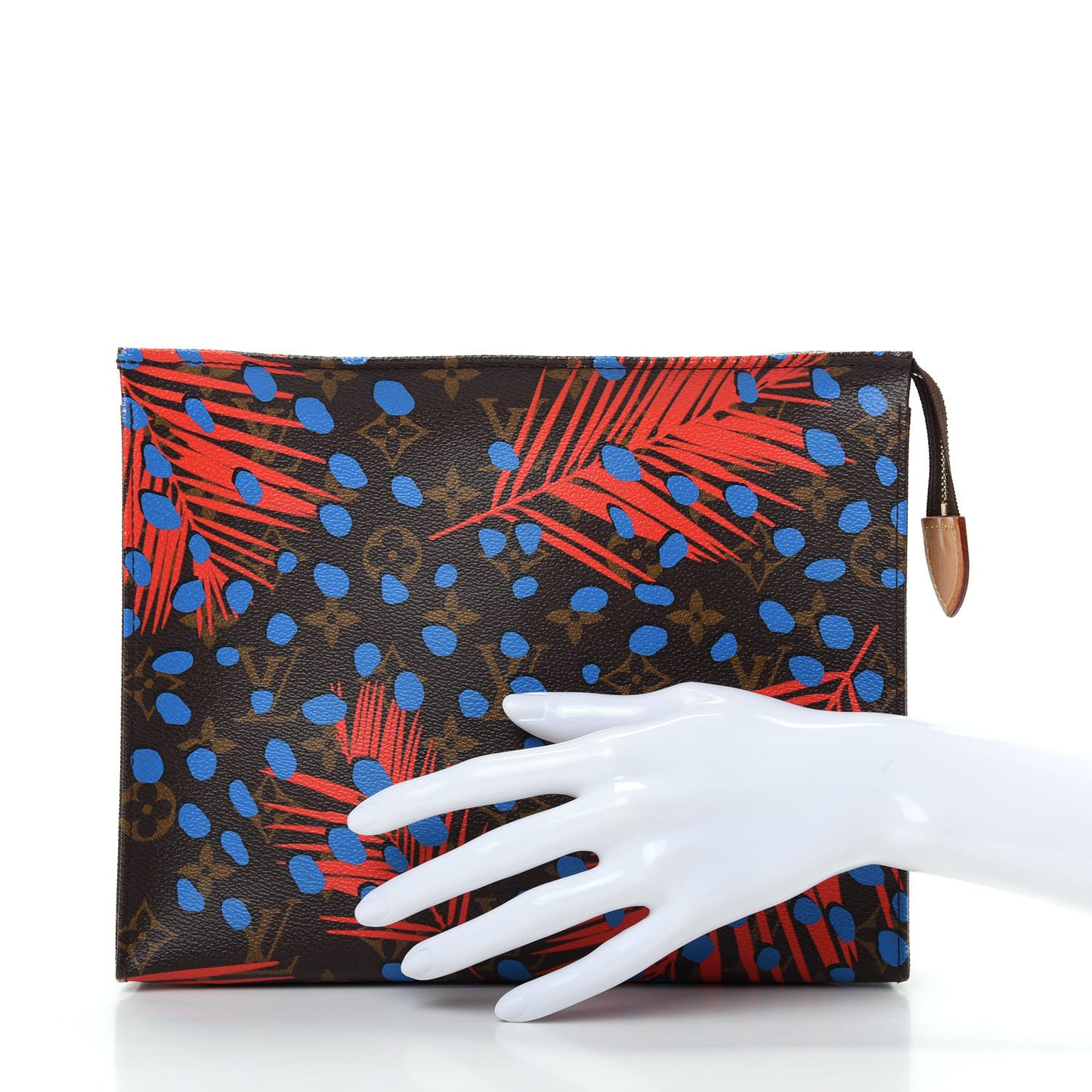 Monogram Jungle Dots Toiletry Pouch 26 Coquelicot Denim