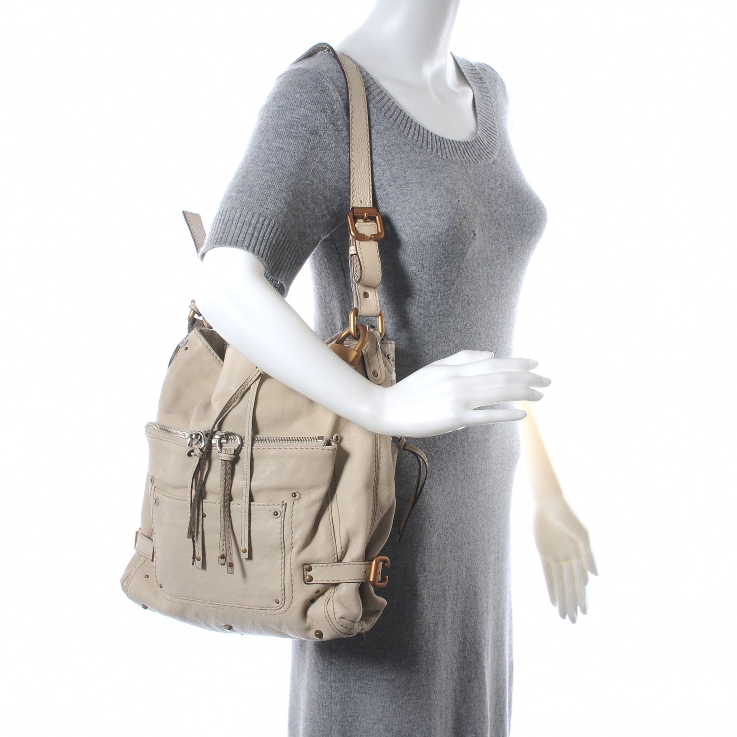 Chloe Leather Paddington Hobo Beige 2 of 7
