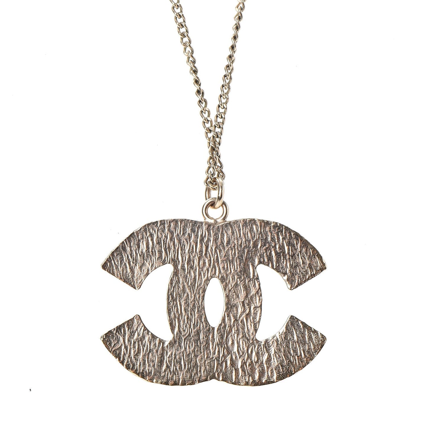 Enamel CC Pendant Necklace Gold Silver