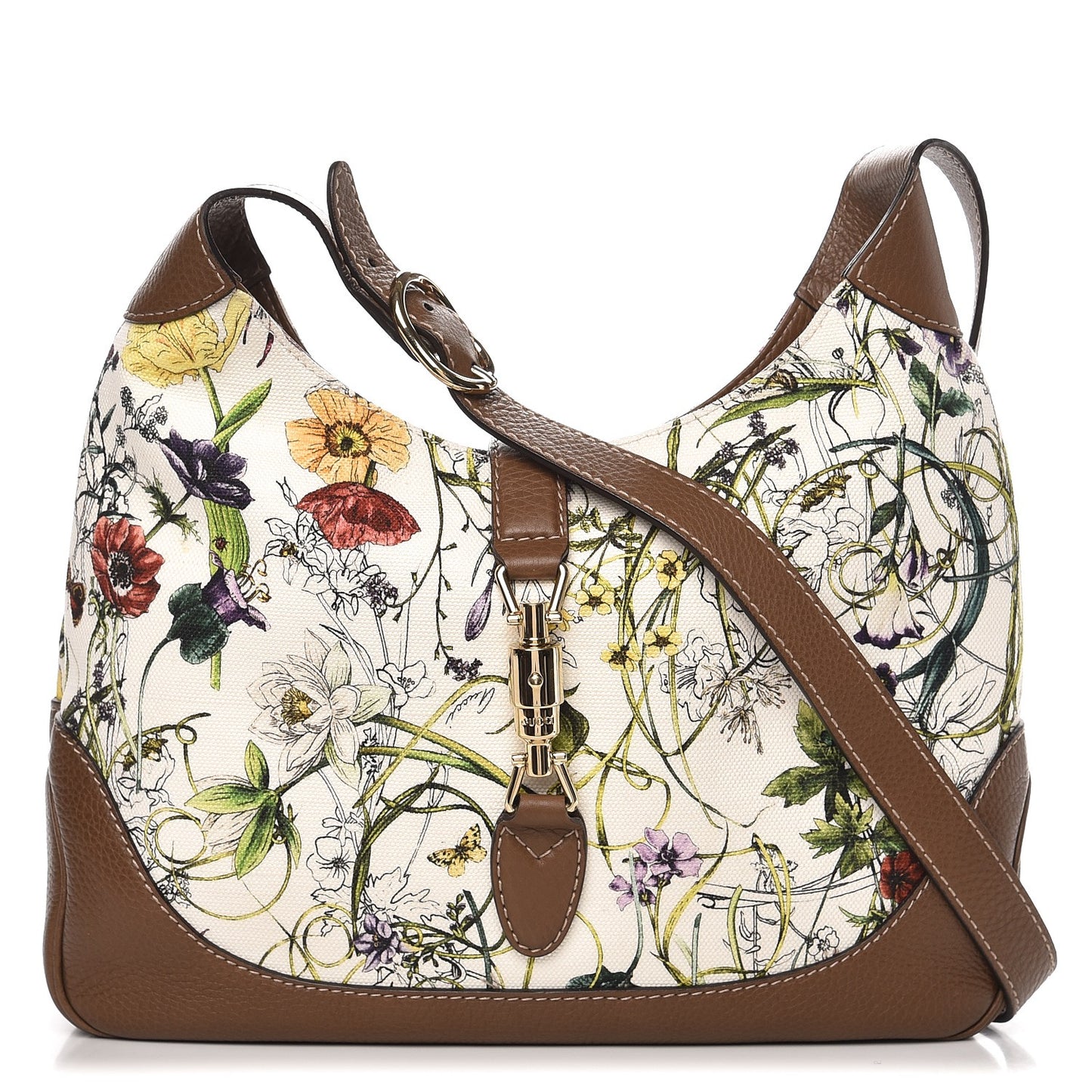 Canvas Flora Infinity Medium Jackie O Bouvier Hobo White Multicolor Acero