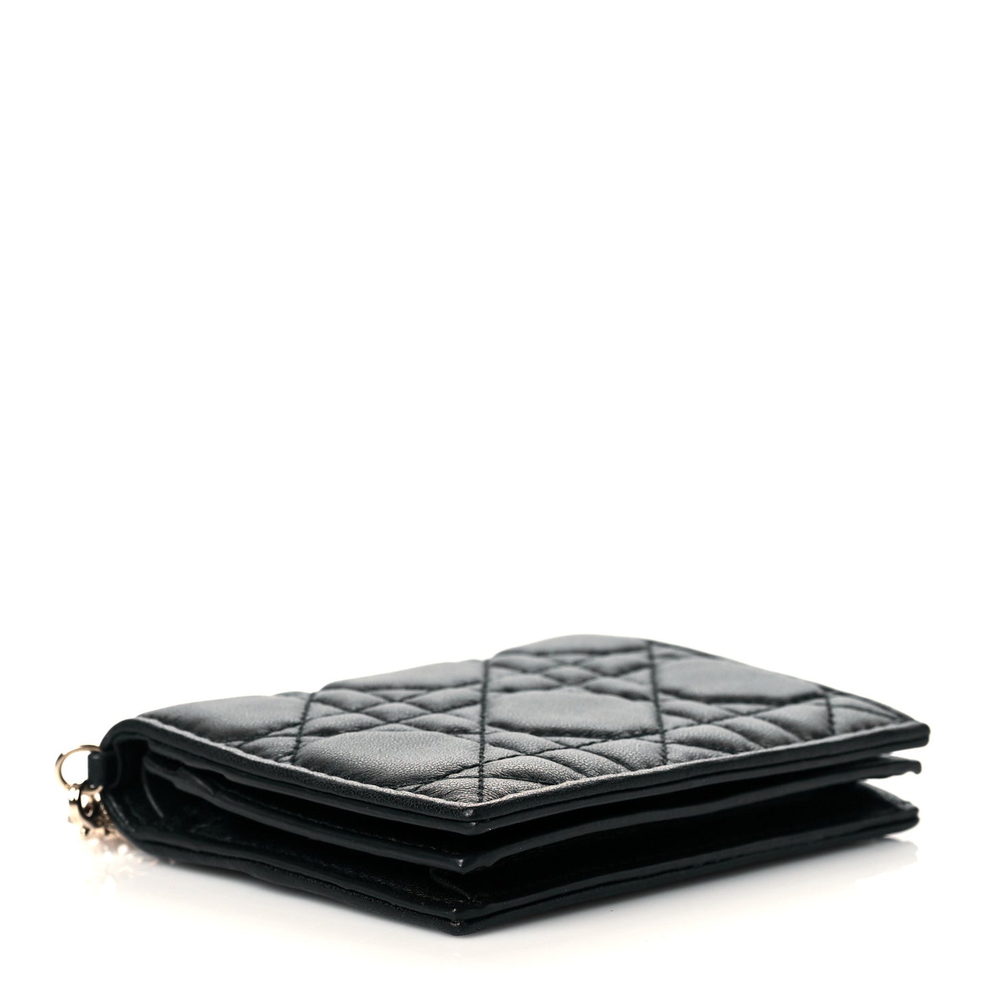 Lambskin Cannage Mini Lady Dior Wallet Black