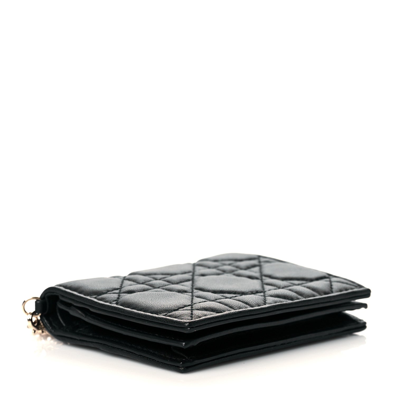 Christian Dior Lambskin Cannage Mini Lady Dior Wallet Black 8 of 13