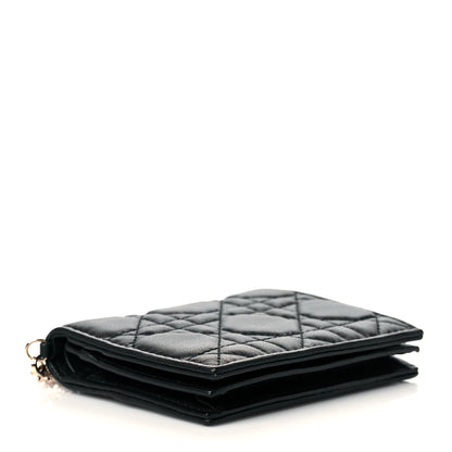 Christian Dior Lambskin Cannage Mini Lady Dior Wallet Black 8 of 13