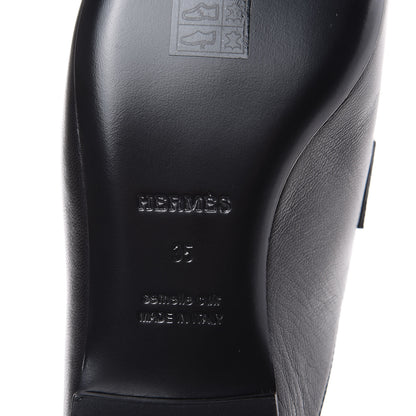 Hermes Goatskin Rivoli Mules 35 Black 6 of 9