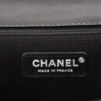 Chanel Lambskin Surpique Chevron Medium Single Flap Black 7 of 8
