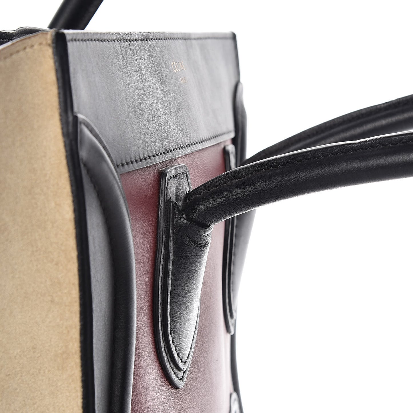 Smooth Calfskin Suede Mini Tri-Color Luggage Rust