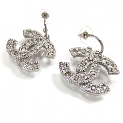 Chanel Crystal CC Logo Earrings Silver 1 of 3